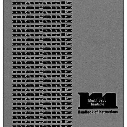 Marantz 6200 Turntable Owners Manual