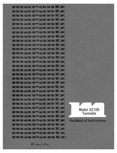 Marantz 6270Q Turntable Owners Instruction Manual