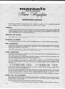 Marantz 8B Amplifier Owners Instruction Manual