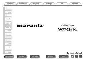 Marantz AV7702mkII Tuner Owners Instruction Manual