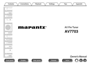 Marantz AV7703 Tuner Owners Instruction Manual