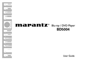 Marantz BD5004 Blu-ray Player Owners Instruction Manual