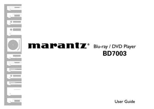 Marantz BD7003 Blu-ray Player Owners Manual