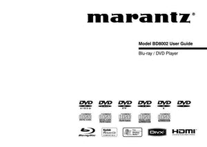 Marantz BD8002 Blu-ray Player Owners Instruction Manual