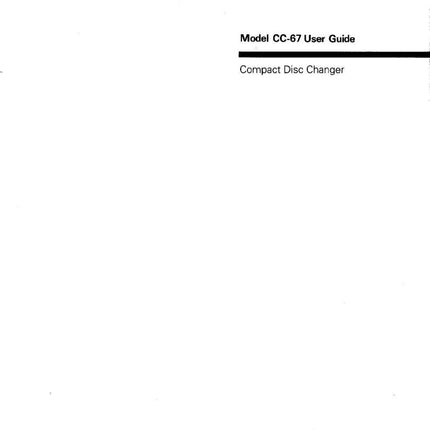 Marantz CC-67 CD Changer Owners Manual