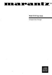 Marantz CC-67 CD Changer Owners Manual