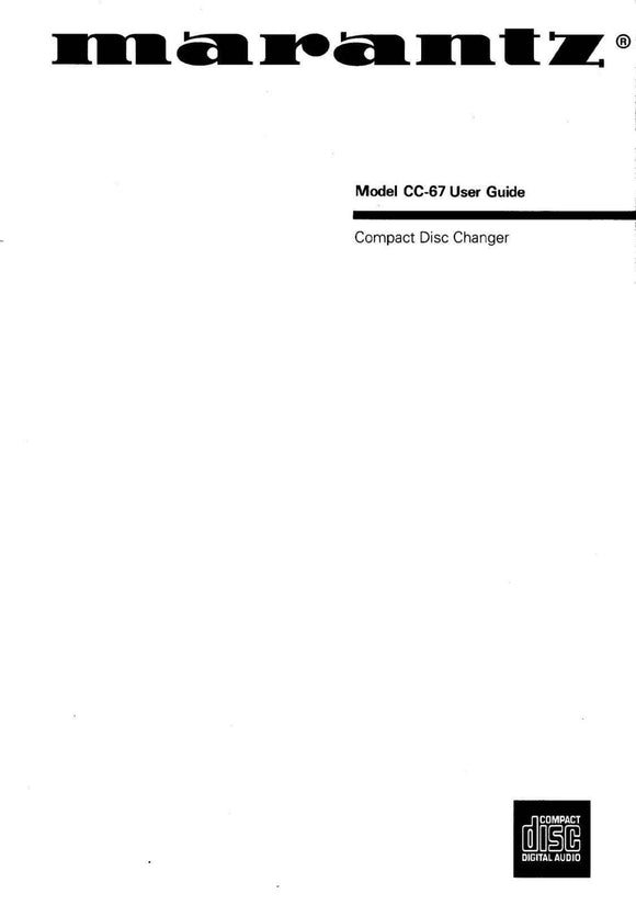 Marantz CC-67 CD Changer Owners Manual