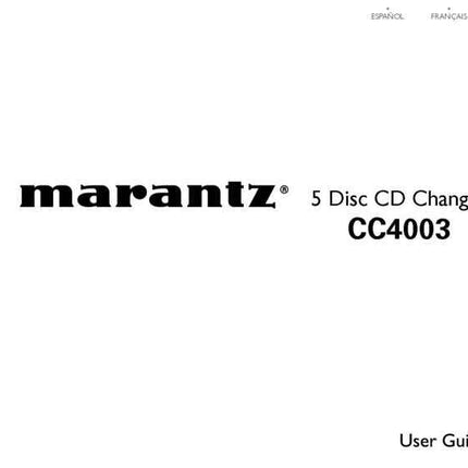 Marantz CC4003 CD Changer Owners Instruction Manual