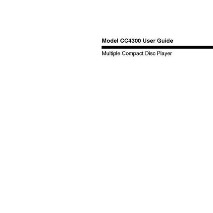 Marantz CC4300 CD Changer Owners Manual