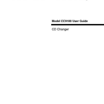 Marantz CC9100 CD Changer Owners Instruction Manual