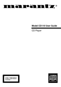 Marantz CD110 CD Player Owners Manual