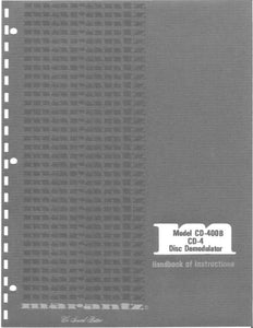 Marantz CD4 CD Player Owners Manual