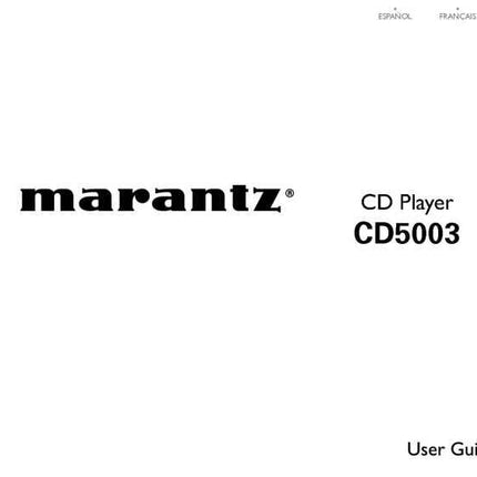 Marantz CD5003 CD Player Owners Manual
