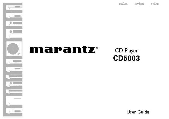 Marantz CD5003 CD Player Owners Manual