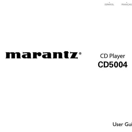 Marantz CD5004 CD Player Owners Instruction Manual