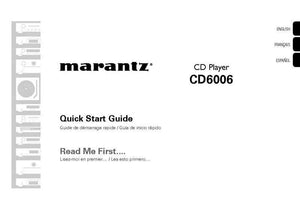 Marantz CD6006 CD Player Owners Instruction Manual