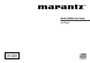 Marantz CD6200 CD Player Owners Instruction Manual