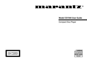 Marantz CD7300 CD Player Owners Manual