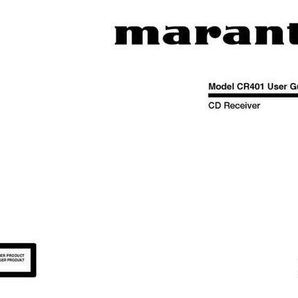 Marantz CR401 CD Receiver Owners Manual