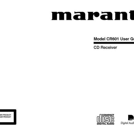 Marantz CR601 CD Receiver Owners Manual
