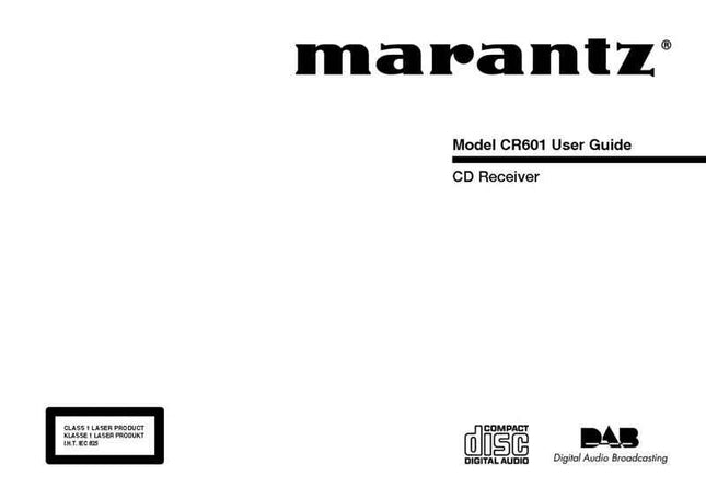 Marantz CR601 CD Receiver Owners Manual