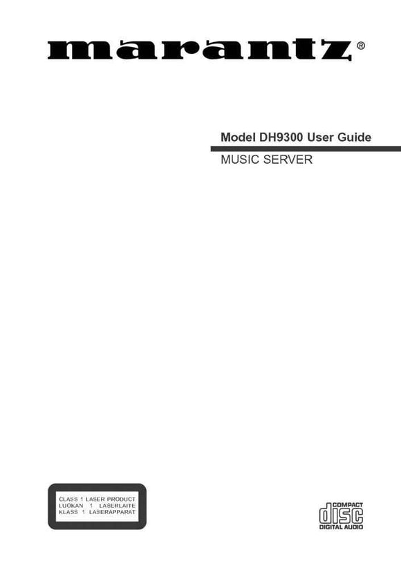 Marantz DH9300 Music Server Owners Manual