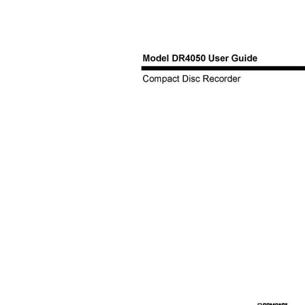 Marantz DR4050 CD Recorder Owners Instruction Manual