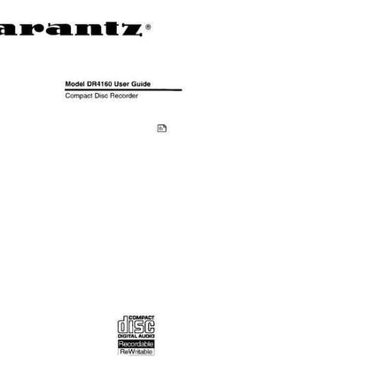 Marantz DR4160 CD Recorder Owners Instruction Manual