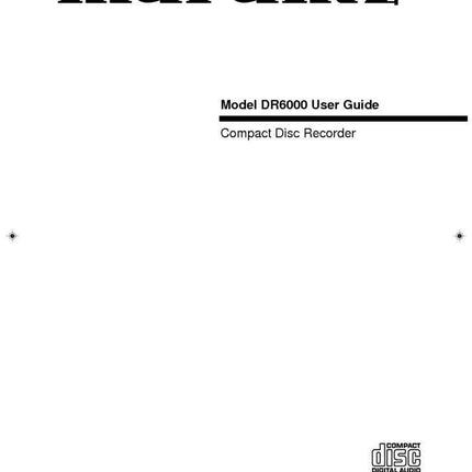 Marantz DR6000 CD Recorder Owners Instruction Manual