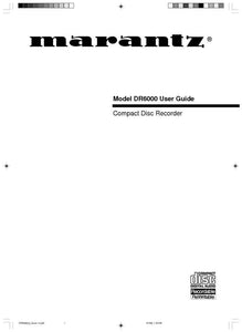 Marantz DR6000 CD Recorder Owners Instruction Manual