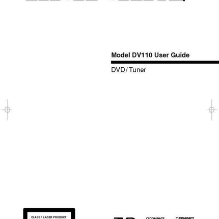 Marantz DV 110 DVD Player Owners Manual