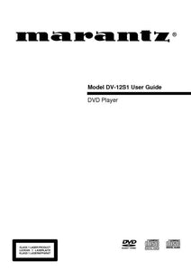 Marantz DV 12S1 DVD Player Owners Instruction Manual