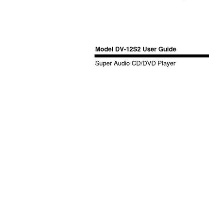 Marantz DV12S2 DVD Player Owners Manual