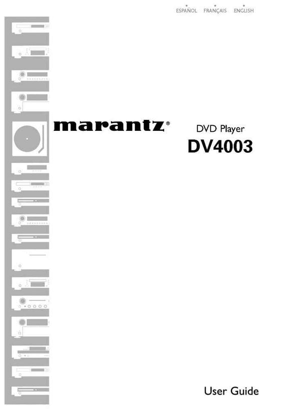 Marantz DV4003 DVD Player Owners Instruction Manual