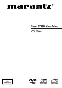 Marantz DV4400 DVD Player Owners Manual