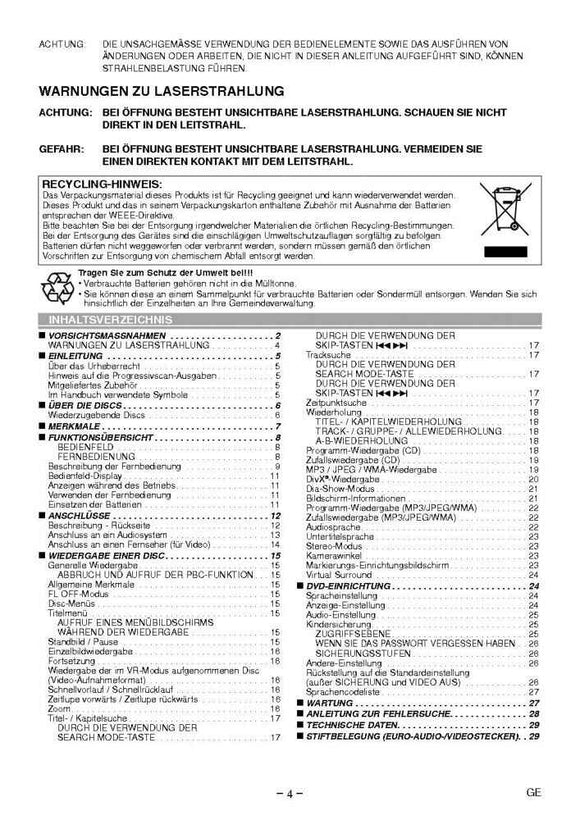 Marantz DV4610 DVD Player Owners Manual