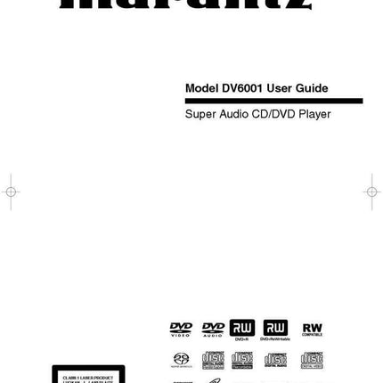 Marantz DV6001 DVD Player Owners Manual