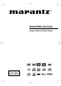 Marantz DV6001 DVD Player Owners Manual