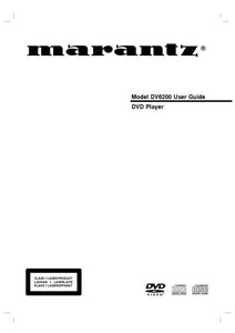 Marantz DV6200 DVD Player Owners Manual