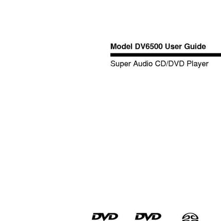 Marantz DV6500 DVD Player Owners Manual
