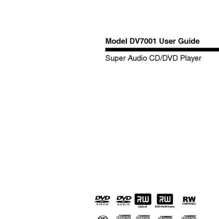 Marantz DV7001 DVD Player Owners Manual