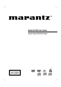 Marantz DV7600 DVD Player Owners Manual