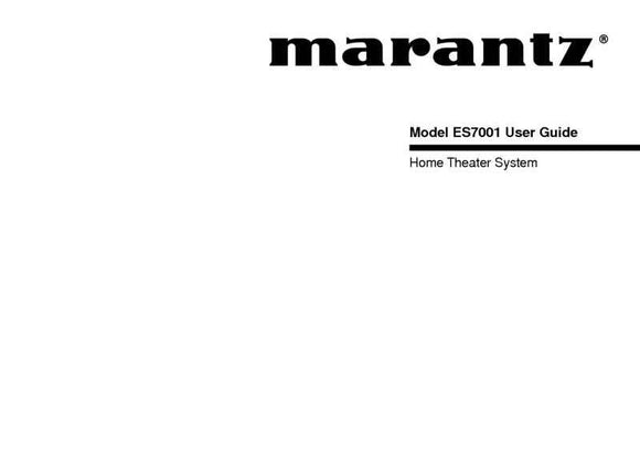 Marantz ES7001 Home Theater System Owners Manual