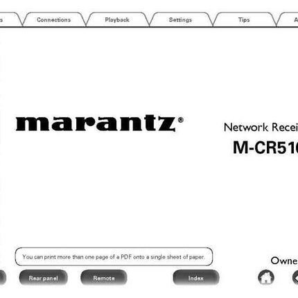 Marantz M-CR510 Network Receiver Owners Instruction Manual