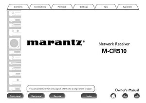 Marantz M-CR510 Network Receiver Owners Instruction Manual