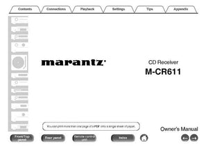 Marantz M-CR611 CD Receiver Owners Instruction Manual