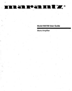 Marantz MA700 Amplifier Owners Instruction Manual