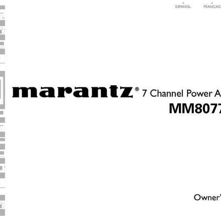 Marantz MM8077 Amplifier Owners Instruction Manual