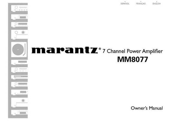 Marantz MM8077 Amplifier Owners Instruction Manual