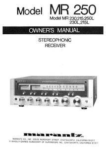 Marantz MR215 Receiver Owners Instruction Manual